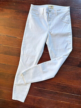 L'AGENCE Margot Skinny High Rise Blanc Coated Jeans